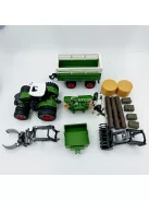 Farm Traktor Játékszett Pótkocsival – 1:24 Méretarány, 42 cm-es Kézi Működtetésű Járművek Gyerekeknek