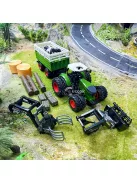 Farm Traktor Játékszett Pótkocsival – 1:24 Méretarány, 42 cm-es Kézi Működtetésű Járművek Gyerekeknek