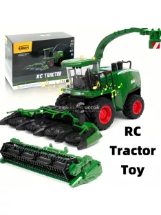   RC Traktor Kombájnnal és Világítással – 1:24 Méretarány, Tartós ABS, Akkumulátoros Traktor Játék