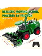 RC Traktor Kombájnnal és Világítással – 1:24 Méretarány, Tartós ABS, Akkumulátoros Traktor Játék