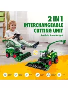 RC Traktor Kombájnnal és Világítással – 1:24 Méretarány, Tartós ABS, Akkumulátoros Traktor Játék