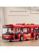 30.48 cm-es piros és kék dupla ajtós busz