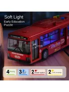 30.48 cm-es piros és kék dupla ajtós busz