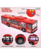 30.48 cm-es piros és kék dupla ajtós busz