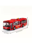 30.48 cm-es piros és kék dupla ajtós busz