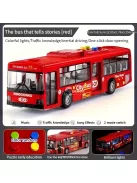 30.48 cm-es piros és kék dupla ajtós busz