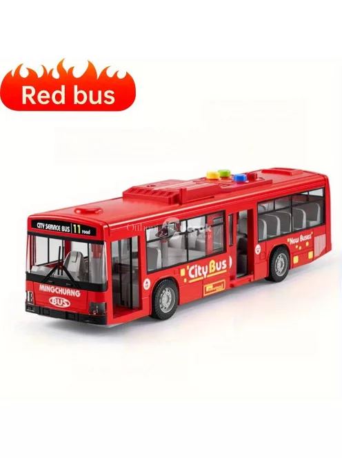 30.48 cm-es piros és kék dupla ajtós busz
