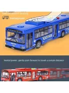 30.48 cm-es piros és kék dupla ajtós busz