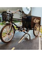 Retro Alloy Classic Tricikli Részletes Aranyozott Makett