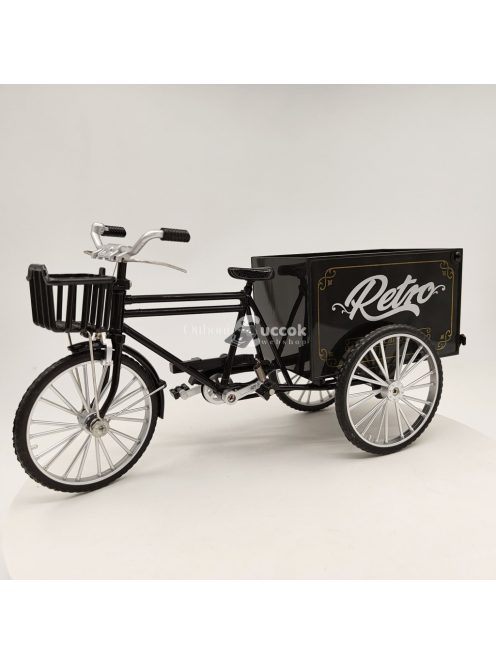 Retro Alloy Classic Tricikli Részletes Aranyozott Makett