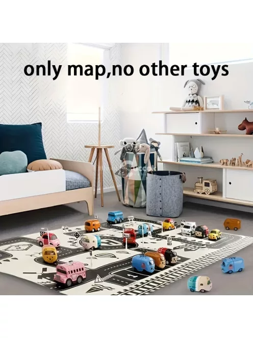 Vízálló autós közlekedésű játékszőnyeg