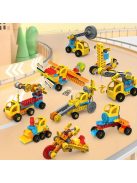 Gyerek építőkocka készlet, fogaskerék mechanizmus és jármű játékkészletek