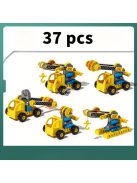 Gyerek építőkocka készlet, fogaskerék mechanizmus és jármű játékkészletek