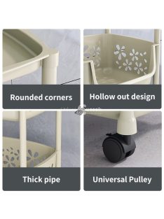 3 szintes Tárolópolc kerekekkel