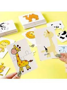 16 darabos Montessori Puzzle Kártya játék