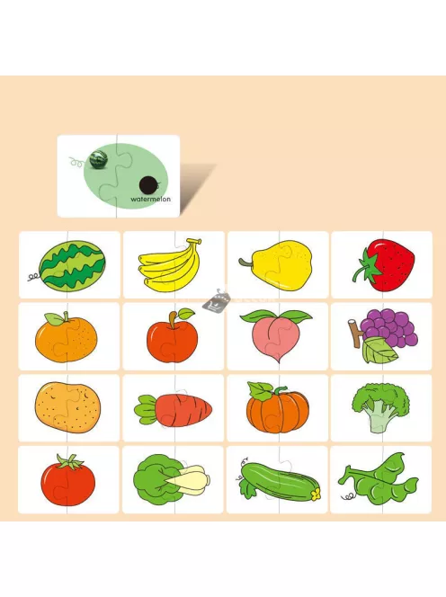 16 darabos Montessori Puzzle Kártya játék