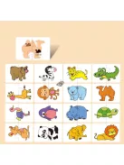 16 darabos Montessori Puzzle Kártya játék