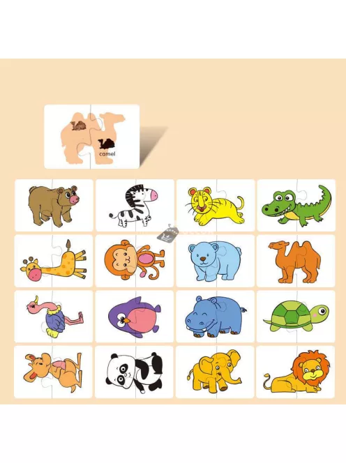 16 darabos Montessori Puzzle Kártya játék