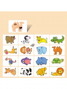 16 darabos Montessori Puzzle Kártya játék