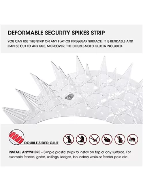 Macska- és madár riasztó tüskék kerítésre