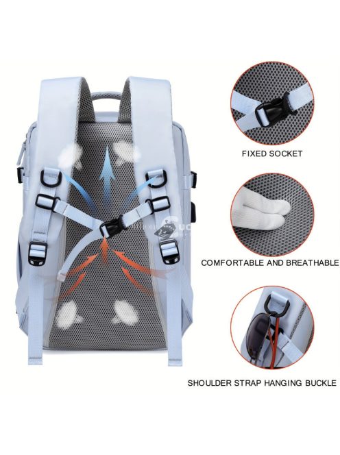 Nagy kapacitású utazó hátizsák, cipőtartó zsebbel