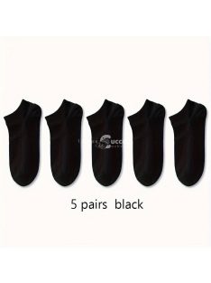 5 pár Puha, légáteresztő zokni - Fekete