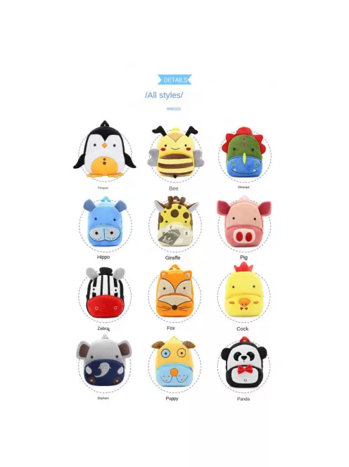 Plüss állatos gyerekhátizsák