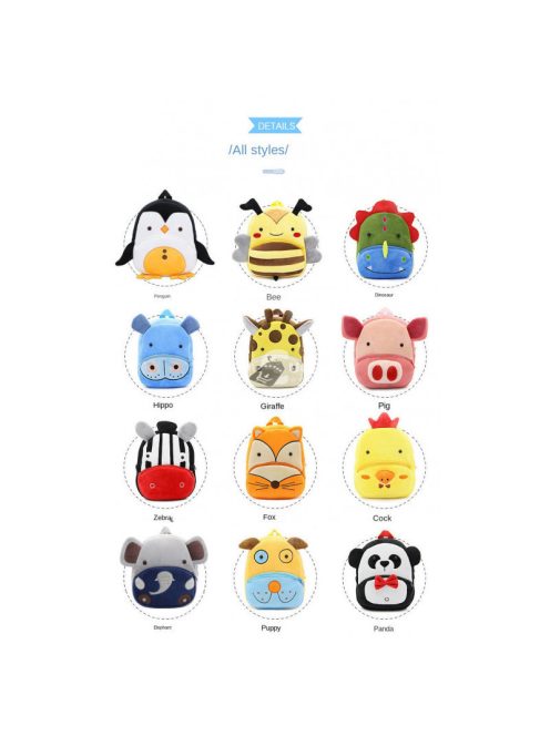 Plüss állatos gyerekhátizsák