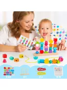 Montessori fa gyöngyös szortírozó játékszett