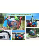 Felakasztható tárolóháló úszógumikhoz, kerti játékokhoz