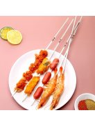 10 db Újrafelhasználható rozsdamentes acél BBQ nyárs