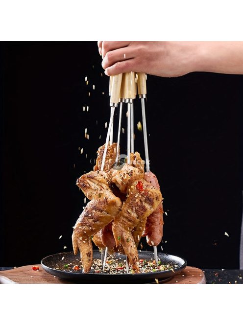 5db Grill nyárs fa nyéllel