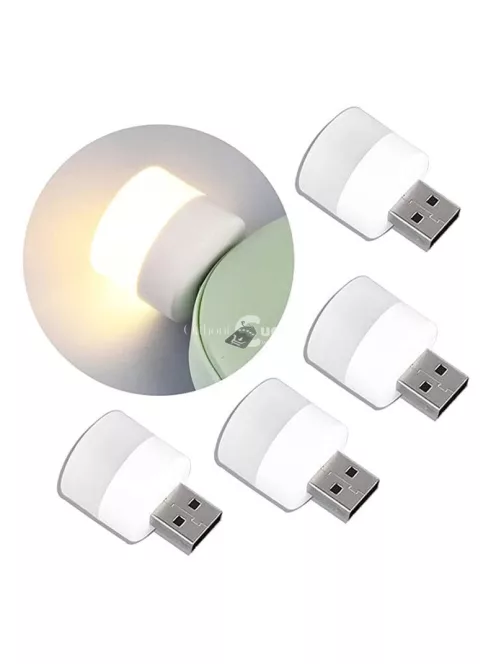 10db Mini USB éjszakai Lámpa, Meleg Fehér