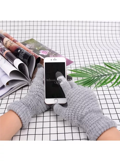 1 pár Kötött Kesztyű Érintőképernyős Telefonokhoz
