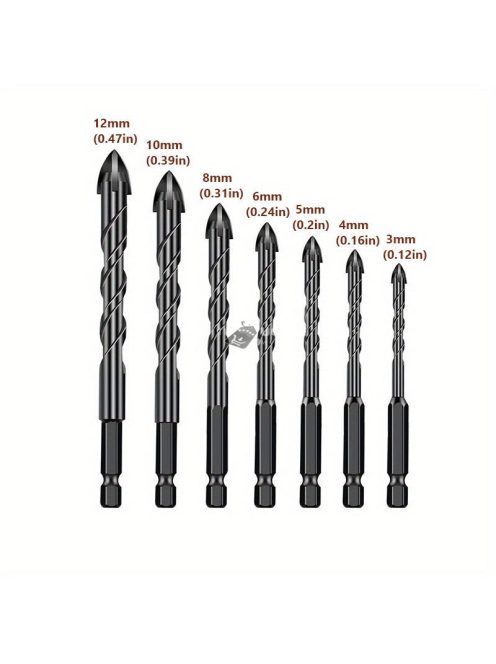 Lándzsafejű Kerámiafúró 7db 3-12mm