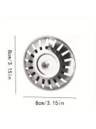 Rozsdamentes Konyhai Szűrődugó Mosogatóhoz