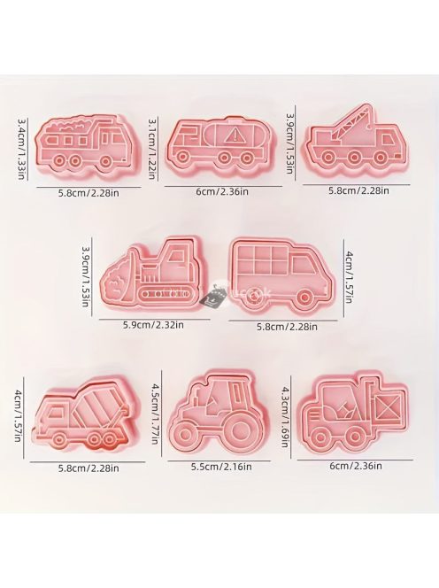 Munkagép Süteményforma, Kekszpecsét 8db