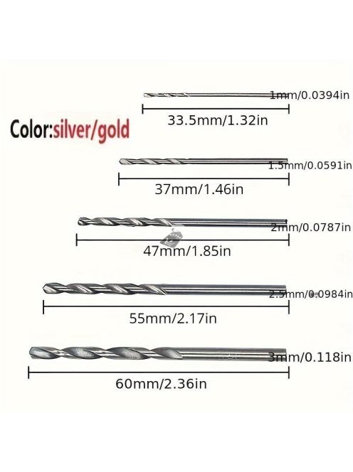 50db Titán Bevonatú HSS Nagysebességű Acél Fúrókészlet