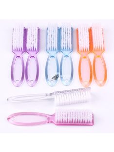   2 db/5 db Gyengéd körömkefe körömdísz portisztító portisztító kefe átlátszó műanyag nyéllel