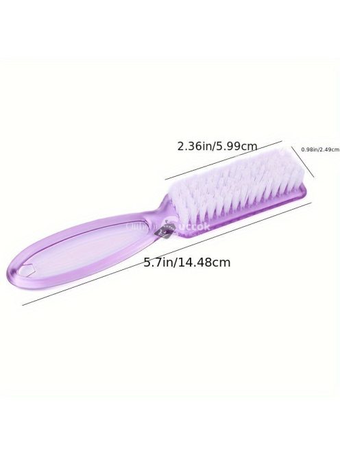 2 db/5 db Gyengéd körömkefe körömdísz portisztító portisztító kefe átlátszó műanyag nyéllel