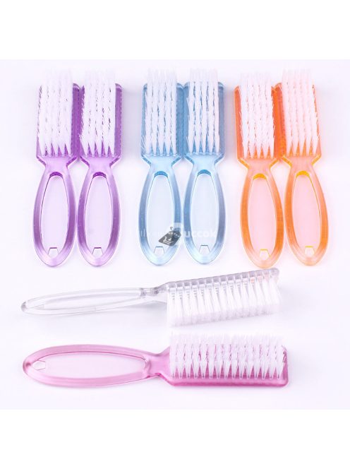 2 db/5 db Gyengéd körömkefe körömdísz portisztító portisztító kefe átlátszó műanyag nyéllel