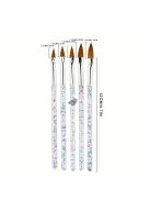 5/10db Körömdíszítő Ecsetkészlet, Gravírozó Pöttyös Rajzfestő Körömtoll, Gélfaragás Épületpöttyös Rajz Manikűr Eszköz