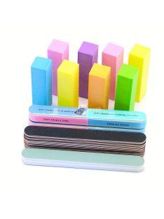   20 Db/szett Körömreszelő És Pufferkészlet, Professzionális Manikűr Eszközkészlet, Körömpufferblokk Reszelők, Gél Polírozás Csiszoló Körömápoló Eszközkészlet