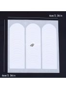 100 darab francia manikűr köröm matrica csík: Öntapadós köröm matrica tippek manikűr díszítéshez - Hold alakú design, fehér