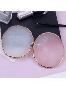   Art Nails kellékek Kerek gyanta achát kő köröm színpaletta gél lakk raklap keverő rajz festék lemez alátét
