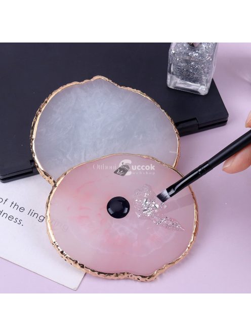 Art Nails kellékek Kerek gyanta achát kő köröm színpaletta gél lakk raklap keverő rajz festék lemez alátét