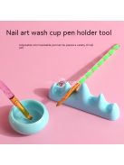 Új Nail Art Pen mosópohár és tartó, Körömtisztító pohár, Kényelmes Nail Art Pen ecsettartó, Körömjavító eszköz