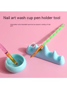   Új Nail Art Pen mosópohár és tartó, Körömtisztító pohár, Kényelmes Nail Art Pen ecsettartó, Körömjavító eszköz