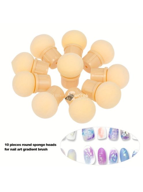 10 db puha és kerek fokozatos csere körömlakk szivacsfej az egyszerű manikűrhöz és barkácsoláshoz