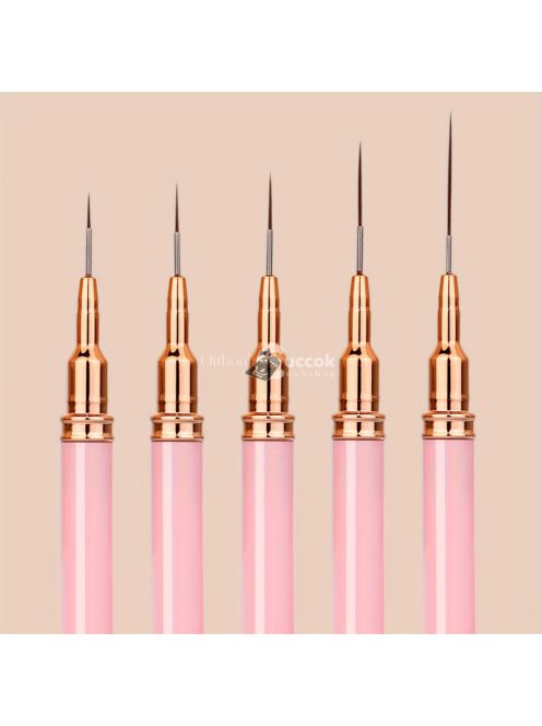 5 darabos Köröm Művészeti Ecsetkészlet - Ultra Finom Részletező Tollak Manikűrhöz & Pedikűrhöz, Szagtalan, Tökéletes a DIY Otthoni Szalonhoz